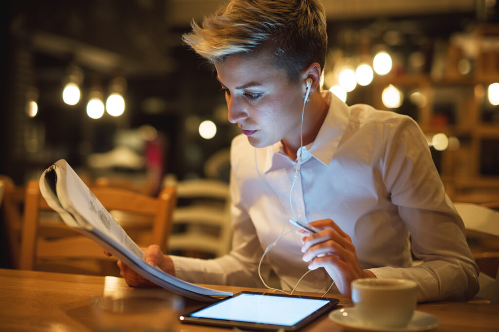 Author is working with a laptop.